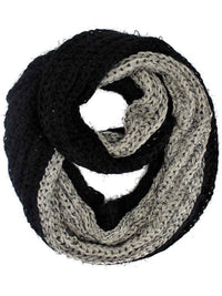 Two-Tone Eyelash Knit Fuzzy Infinity Scarf