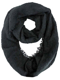 Unisex Winter Infinity Scarf With Frayed Edge