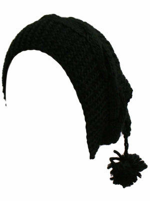 Chunky Knit Pom Pom Ponytail Winter Hat & Scarf Set
