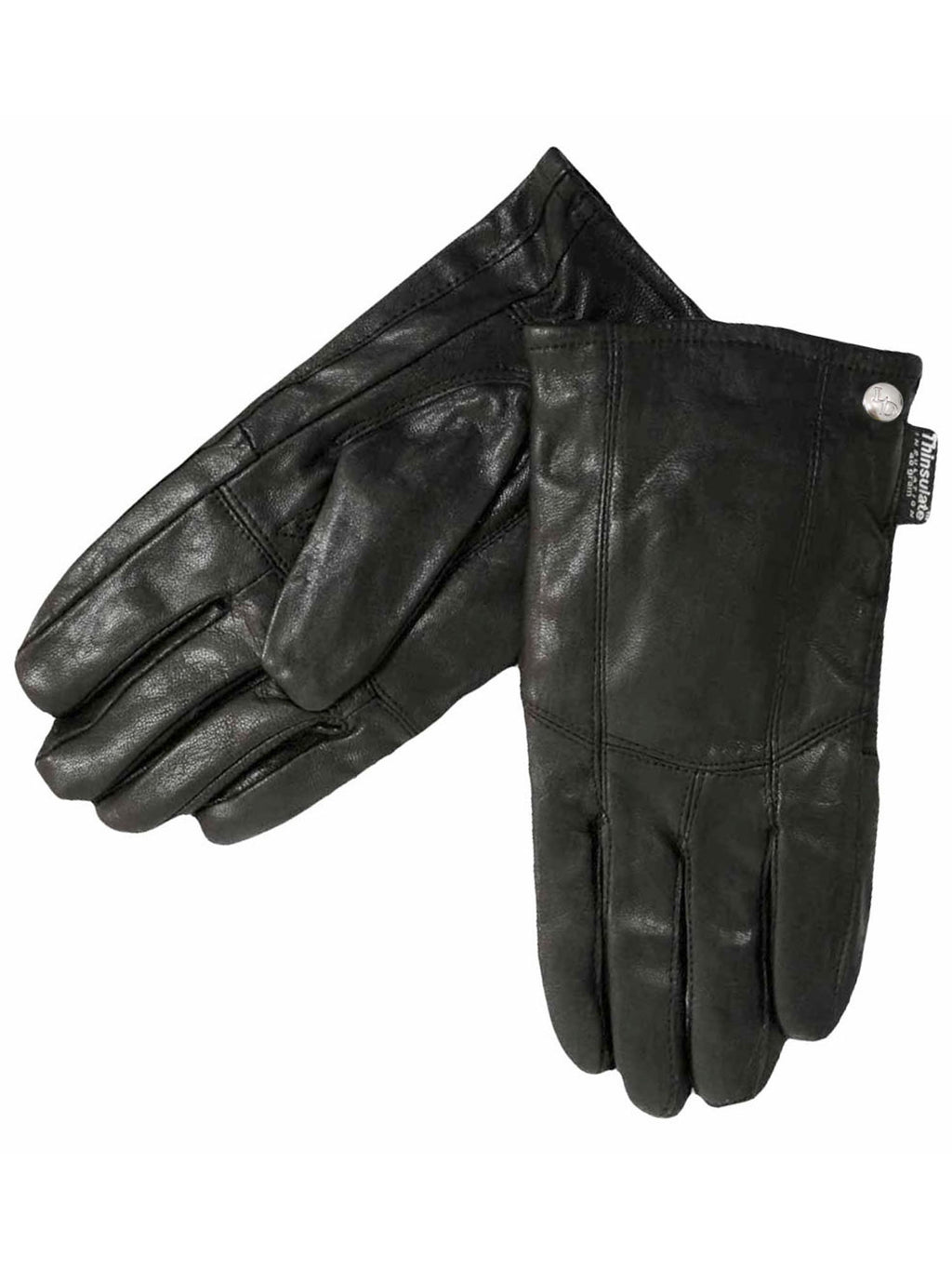Mens Soft Black Leather 3M Thinsulate Winter Gloves