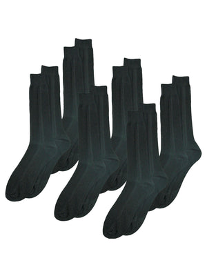 Mens Black Crew Length 6 Pack Dress Socks