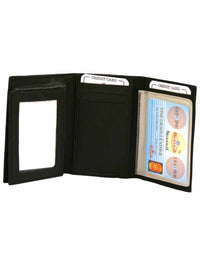 Trifold Black Classic Mens Leather Wallet