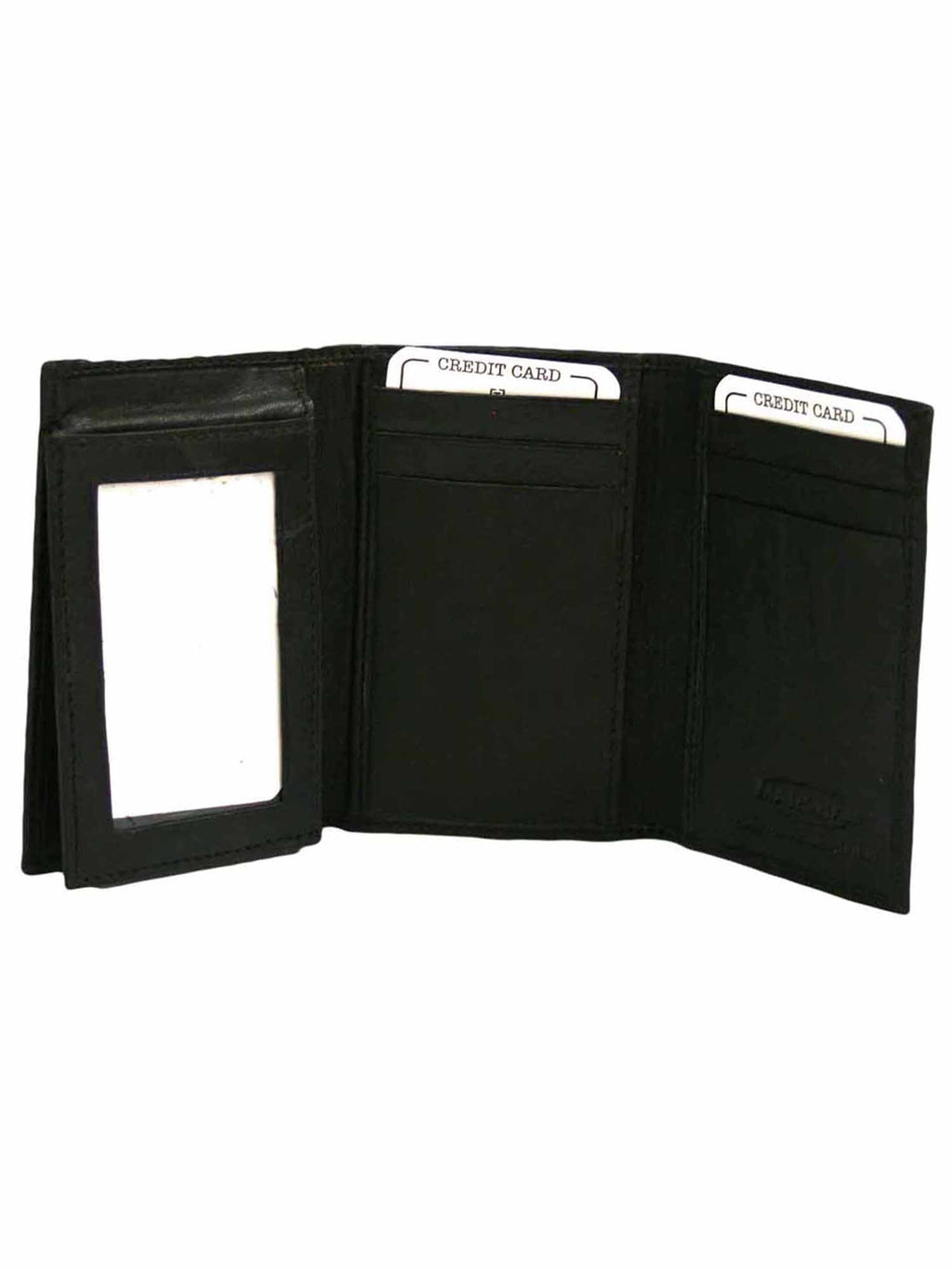 Trifold Black Classic Mens Leather Wallet