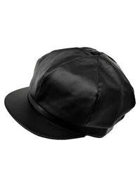 Genuine Leather 6 Panel Newsboy Cap Hat