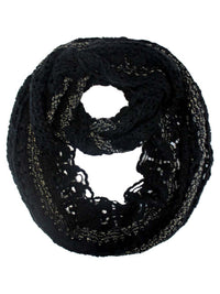 Knit Infinity Scarf With Metallic Accent