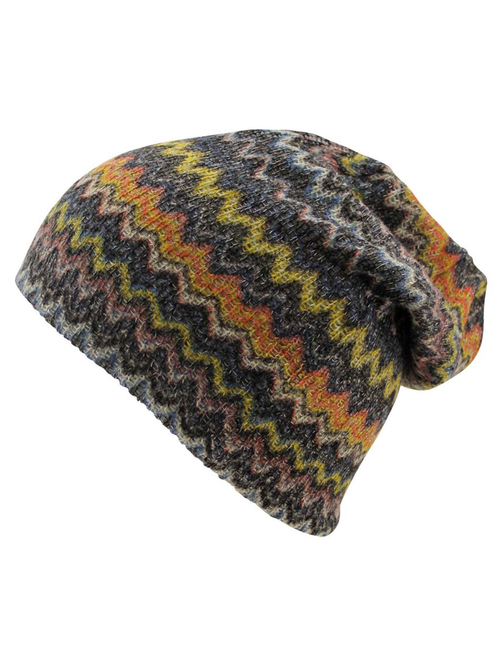 Chevron Stripe Slouchy Knit Beanie Cap Hat