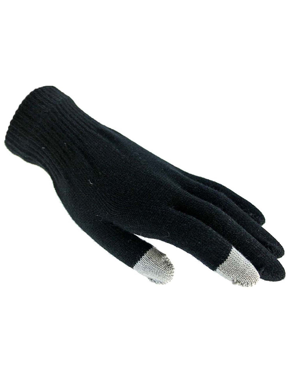 Stretchy Knit Black Touch Screen Texting Gloves