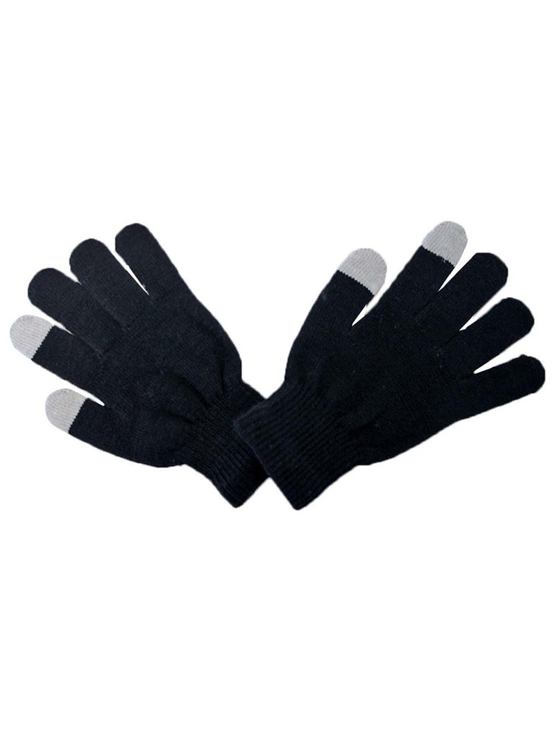 Stretchy Knit Black Touch Screen Texting Gloves