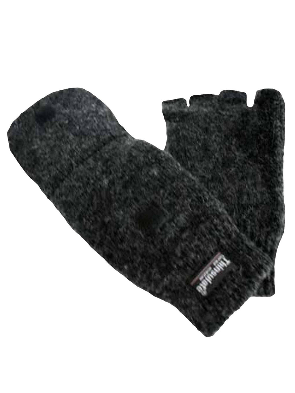 Mens Rag Wool Fingerless Convertible Gloves