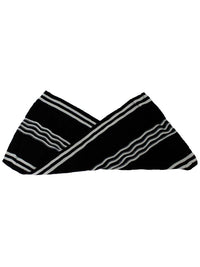 Black & White Striped Cable Knit Unisex Winter Infinity Scarf