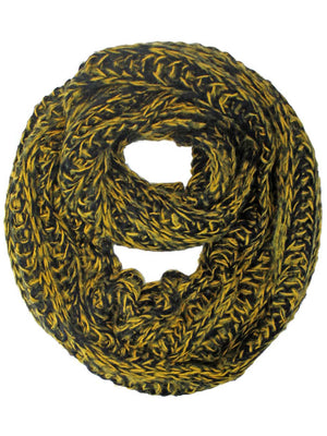 Two-Tone Knit Soft Infinity Scarf