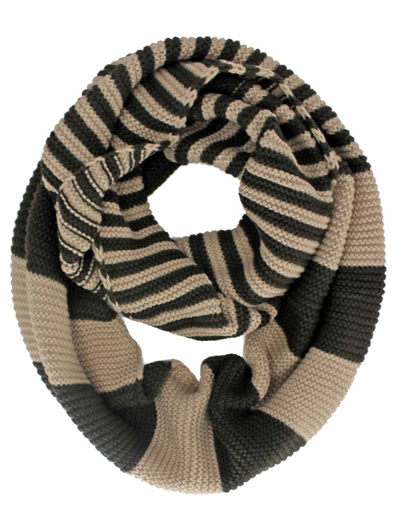 Knit Striped Infinity Scarf