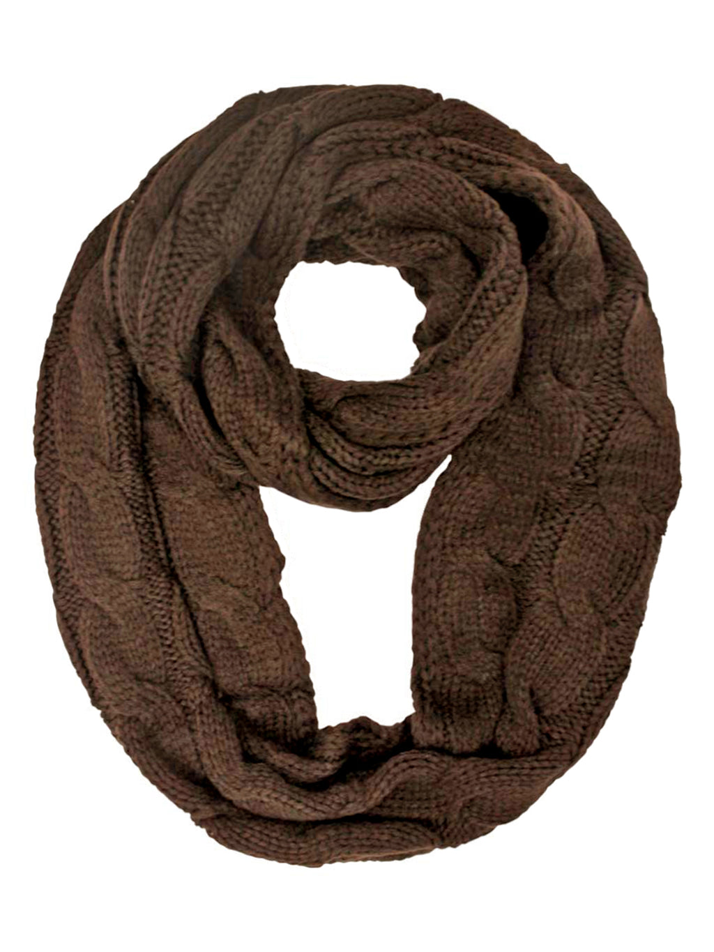 Thick Cable Braid Knit Infinity Scarf
