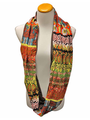 Colorful Abstract Print Circle Infinity Scarf