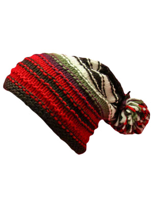 Multicolor Striped Knit Beanie Hat