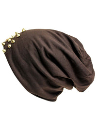 Spike Studded Slouchy Hat With Tiger Face