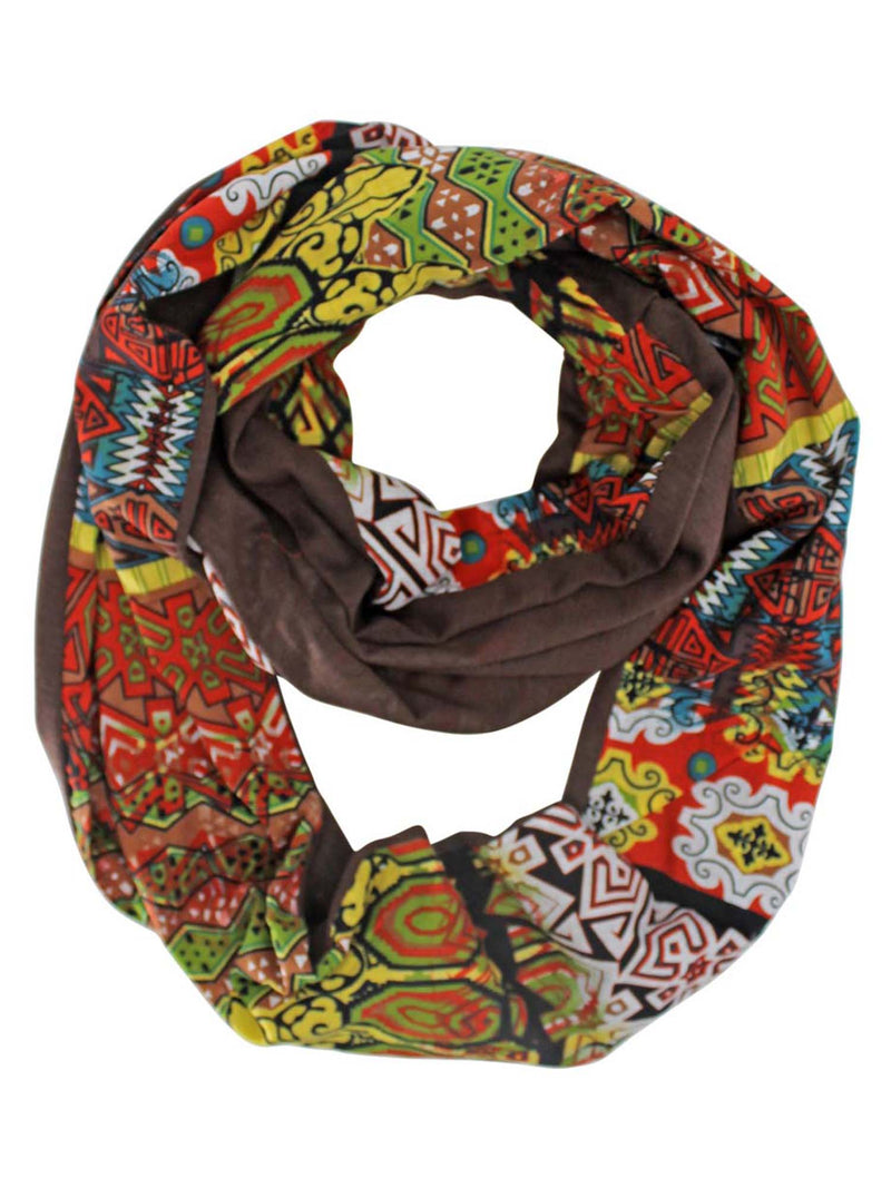 Colorful Abstract Print Circle Infinity Scarf