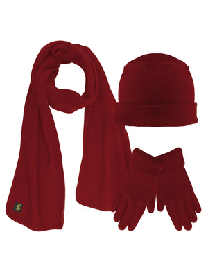 Polar Fleece 3 Piece Hat Scarf & Glove Matching Set