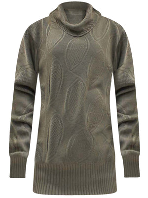 Pattern Knit Long Sleeve Turtleneck Sweater