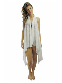 Rose Lace Backless Beach Cover Up Vest