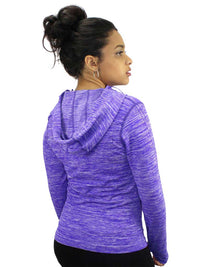 Zip-Up Marled Athletic Jacket Yoga Hoodie
