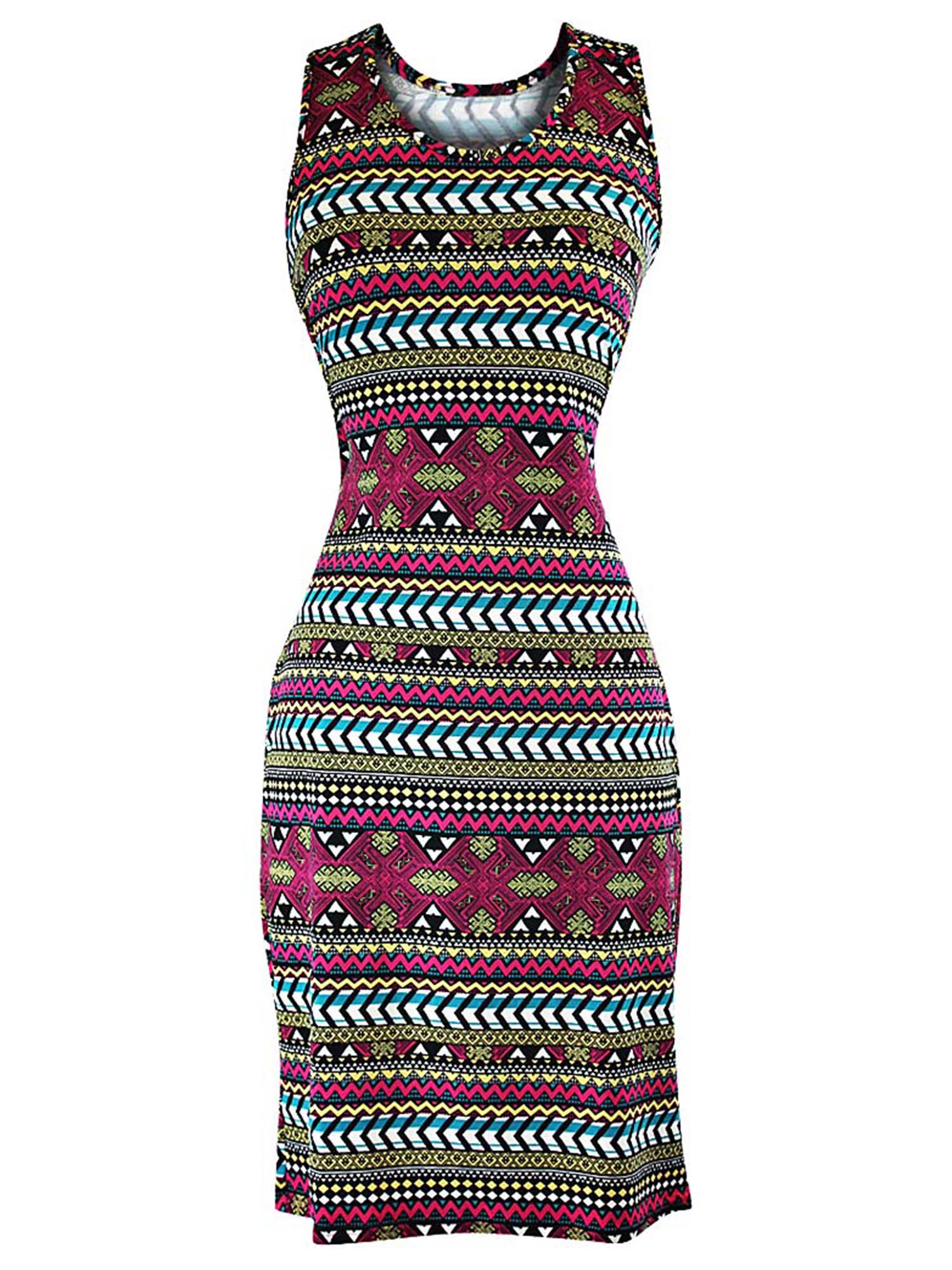 Pink Multicolor Aztec Print Sleeveless Summer Dress Size Small Luxury Divas Pink Multicolor Aztec Print Sleeveless Summer Dress Size Small Luxury Divas