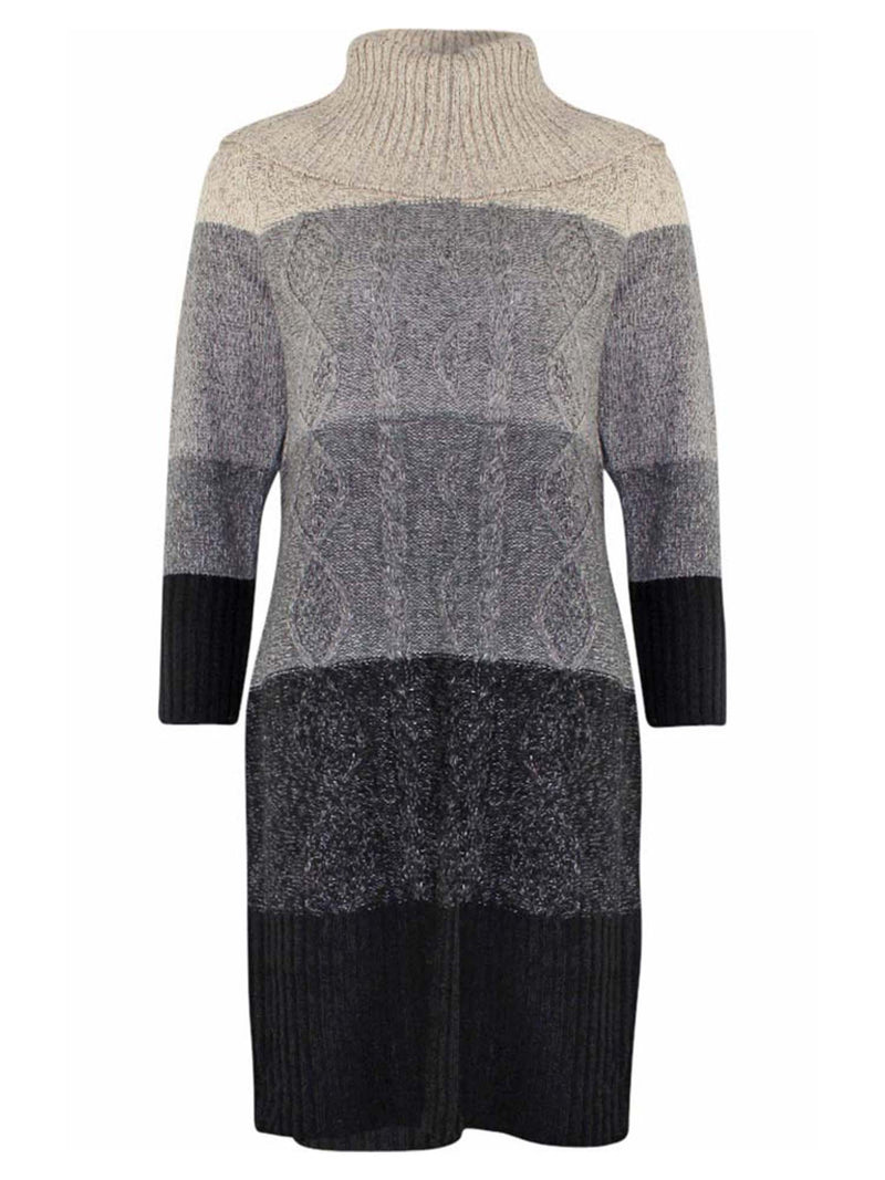 Lush Long Sleeve Cable Knit Sweater Dress