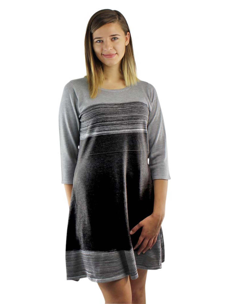 Fit & Flare Stripe Sweater Dress