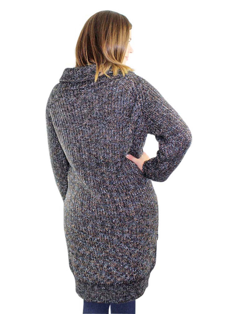 Marled Knit Long Cardigan Sweater Coat