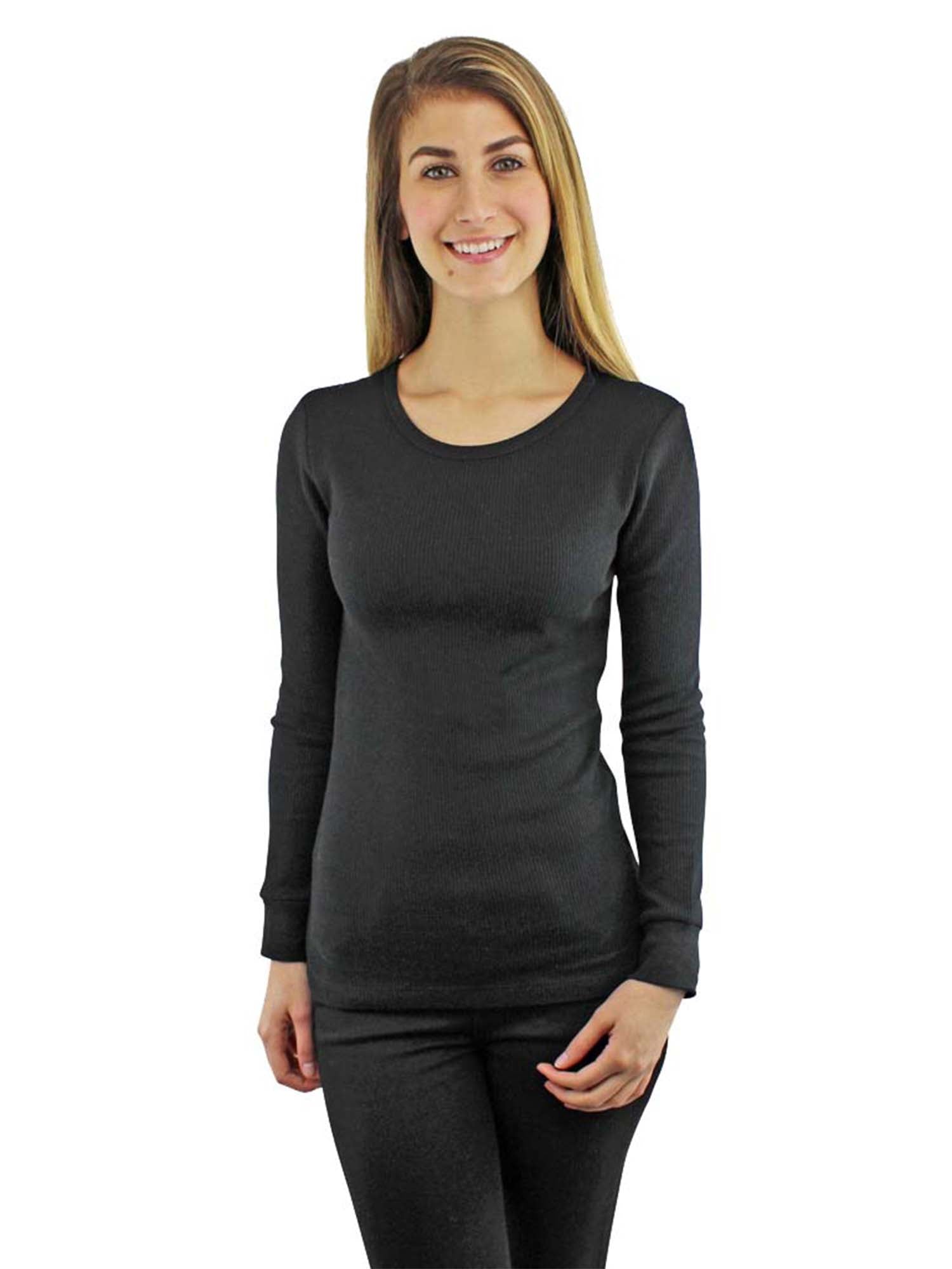 Black Cozy Long Sleeve Thermal Shirt Size Small – Luxury Divas