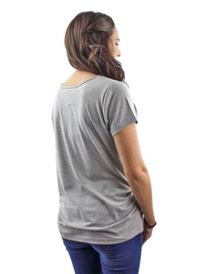 Gray Lightweight Knotted Front Tee