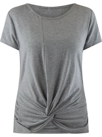 Gray Lightweight Knotted Front Tee