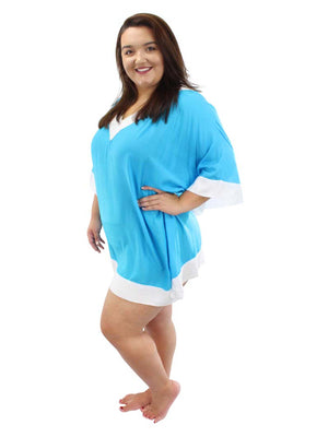 Plus Size V-Neck Beach Cover Up Top