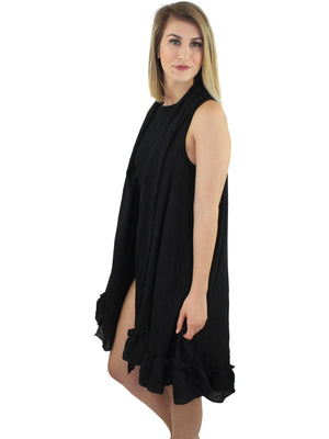 Black Ruffled Plus Size Cover Up