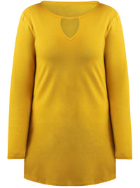 Mustard Jersey Knit Tunic Top