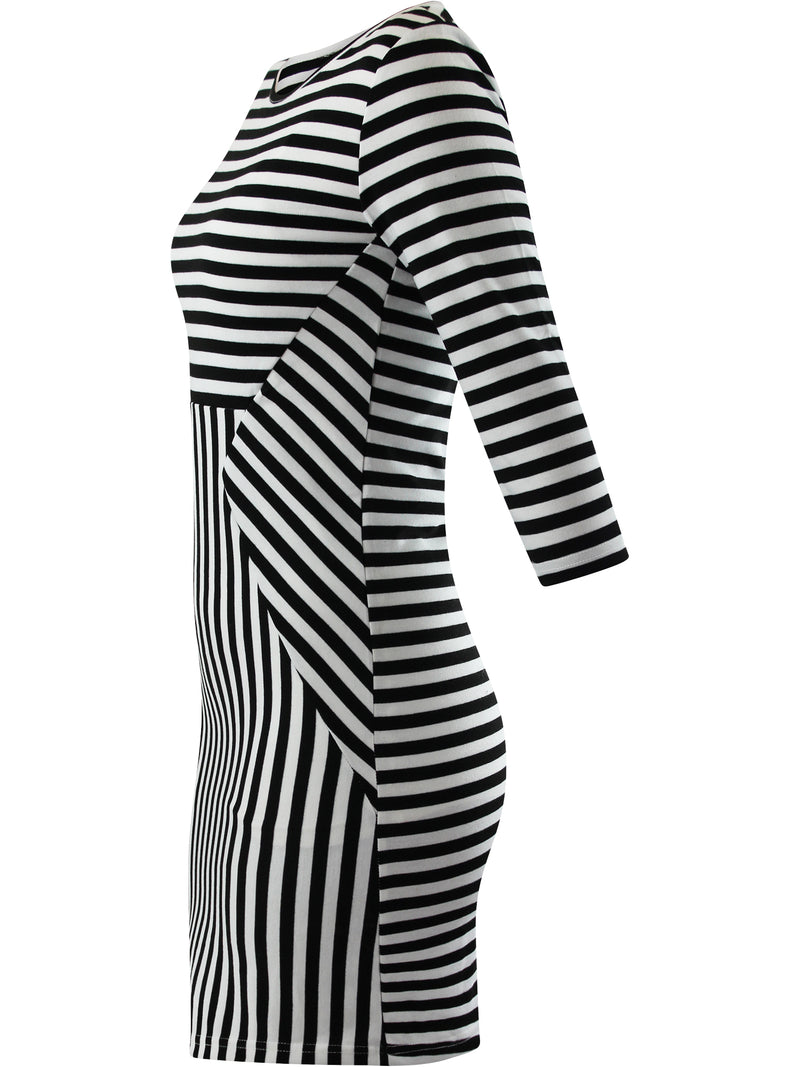 Black And White Striped Womens Dress
