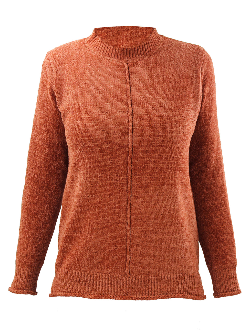 Rust Orange Womens Long Sleeve Sweater