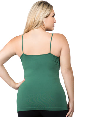 Plus Size Womens Green Spaghetti Strap Camisole