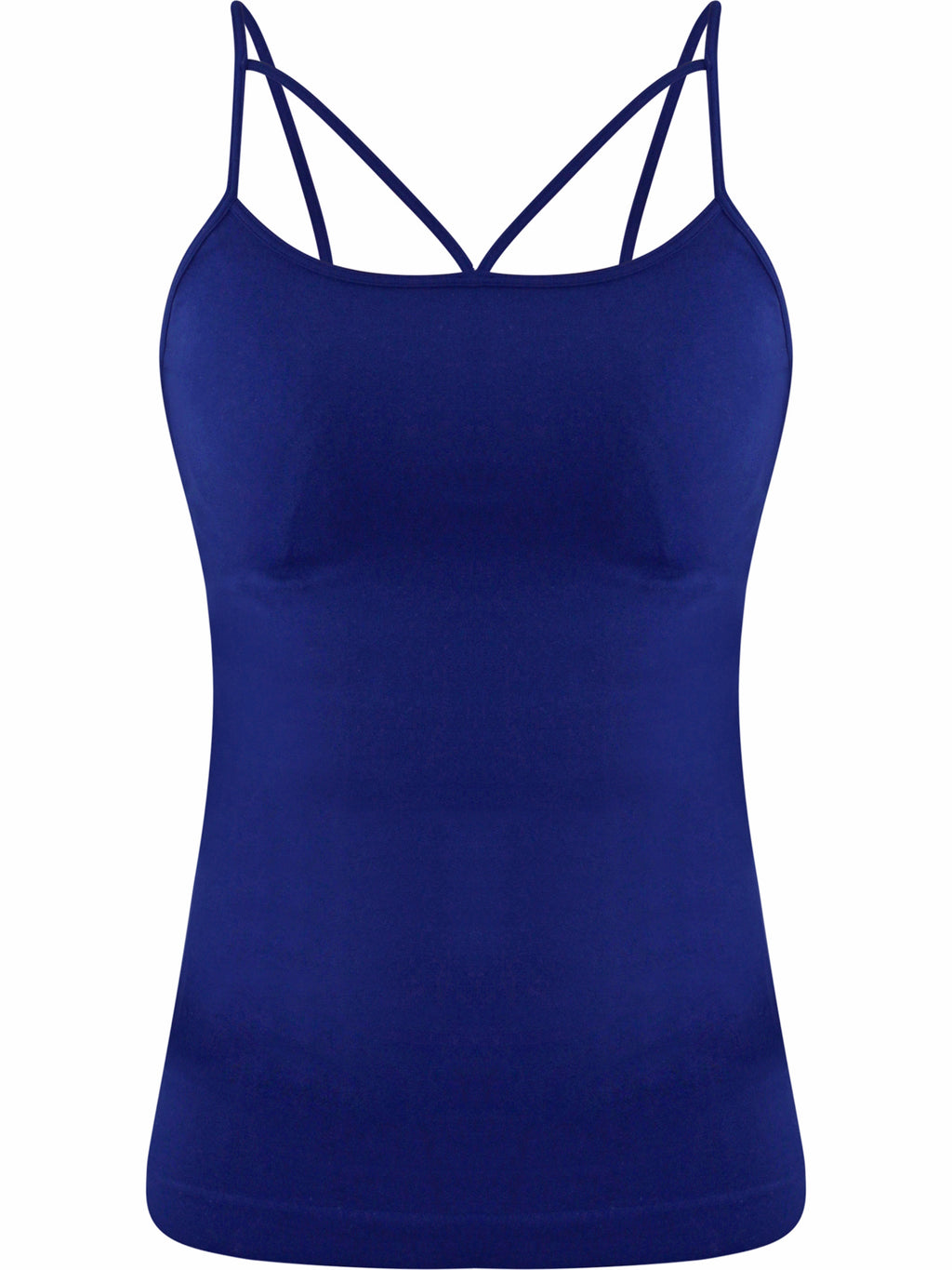Womens Seamless Navy Blue Strappy Tank Camisole