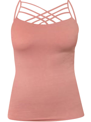 Rose Pink Plus Size Womens Spaghetti Strap Camisole