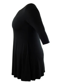 Womens Plus Size Black Swing Dress