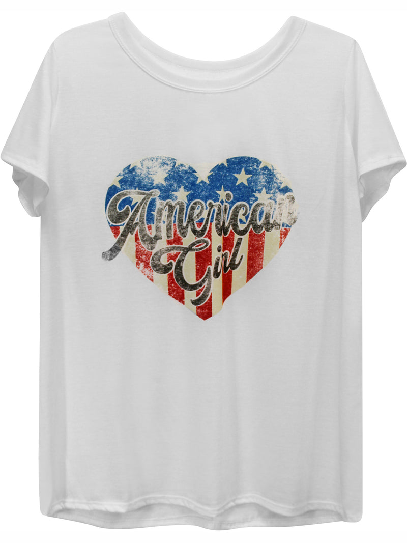 Womens American Girl Heart Plus Size T-Shirt