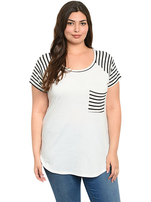 Striped Plus Size Womens T-Shirt