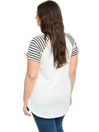Striped Plus Size Womens T-Shirt