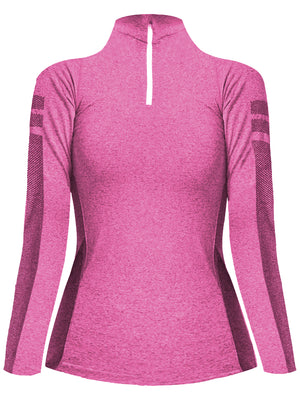 Pink Quarter Zip Long Sleeve Pullover