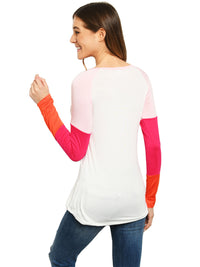 Lightweight White Top With Color Block Sleeves