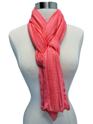 Silky Lightweight Scarf With Lace