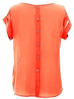 Short Sleeve Top With Button Detail