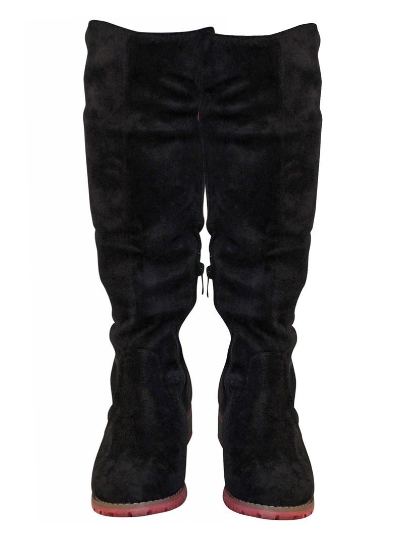 Faux Suede Knee High Riding Boots For Women