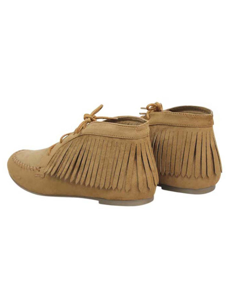 Women's Fringed Moccasin Ankle Booties